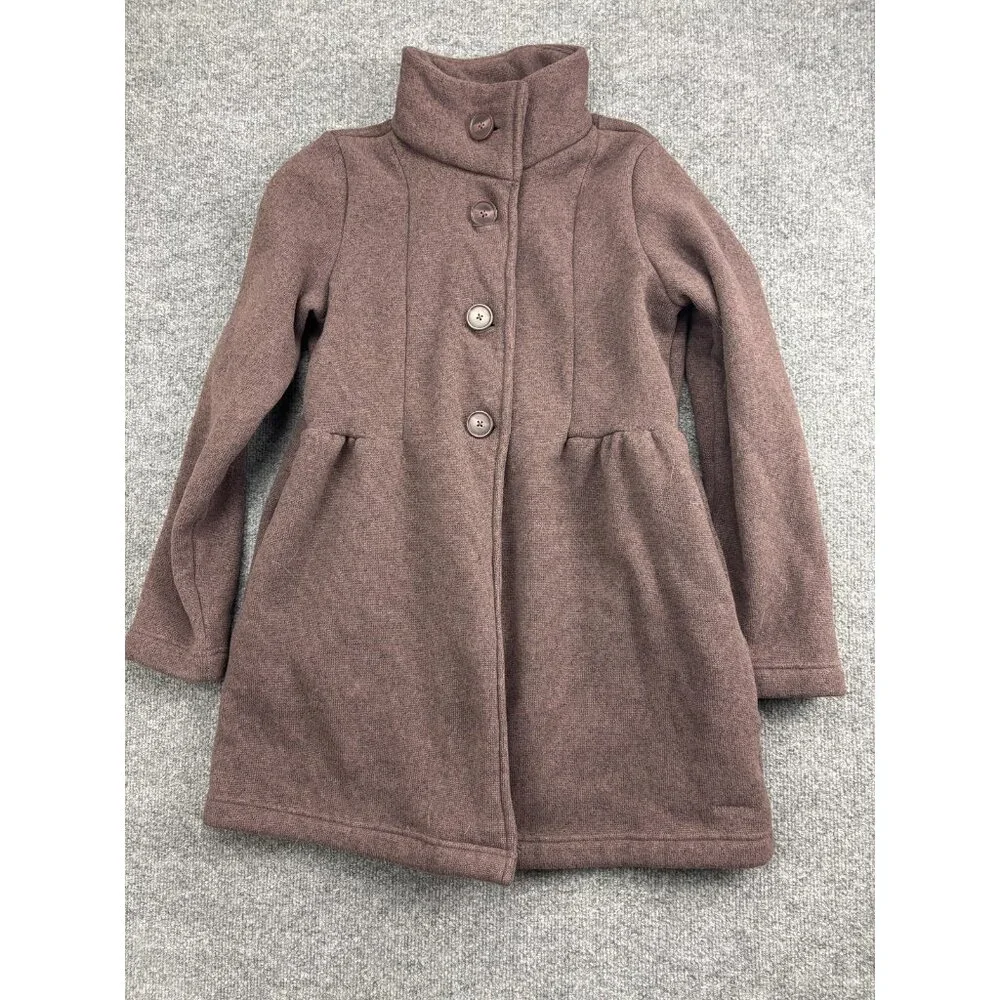 Patagonia‎ Better Sweater Coat Girls XXL 16-18 Brown Fleece Lined Button Front